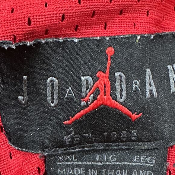 Jordan Air Nike Basketball Jersey Tank Shirt 2XL Red Mesh Mens Wings Logo Retro - Picture 6 of 8